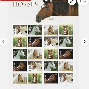 USPS Forever Horse Stamp Postage Sheet
